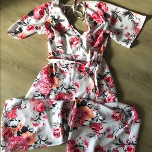 Flower jump suit